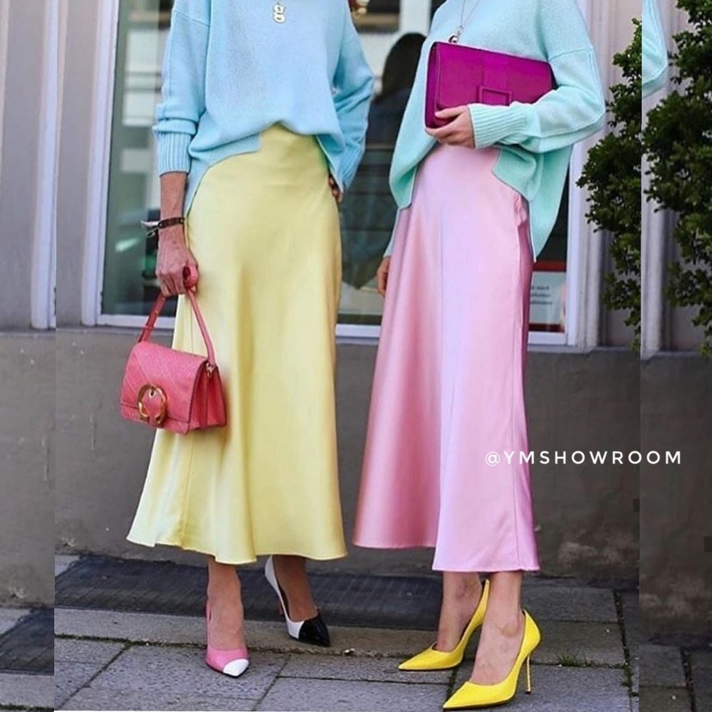 🔥1Left🔥ZARA Lilac Satin midi skirt - Picture 2 of 4